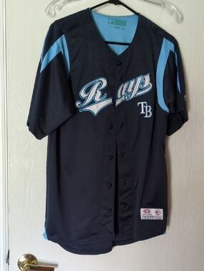 Tampa Bay Rays Navy & Light Blue MLB Button-Up Jersey